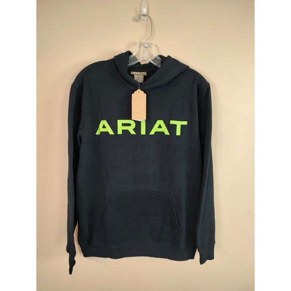 Ariat Other - Ariat Boys XL 18 Black Neon Green Logo Fleece Hoodie Sweatshirt 10037138